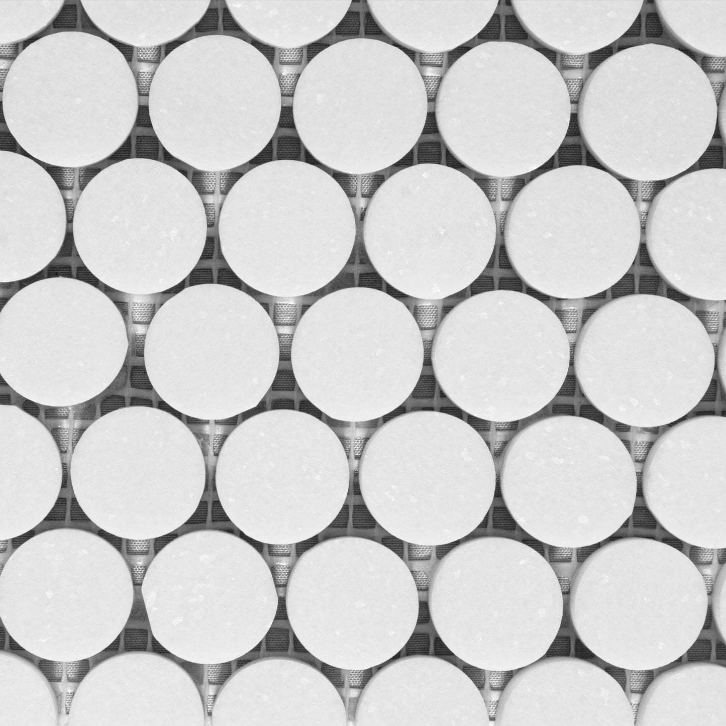 Thassos Penny Round Mosaic Polished 3/4"