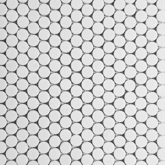 Thassos Penny Round Mosaic Polished 3/4"