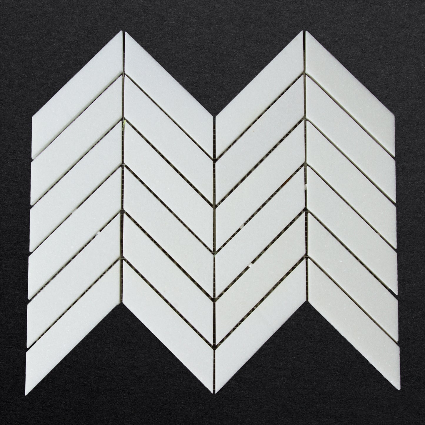 Chevron Thassos Mosaic Polished 4 1/8'' x 3/8''