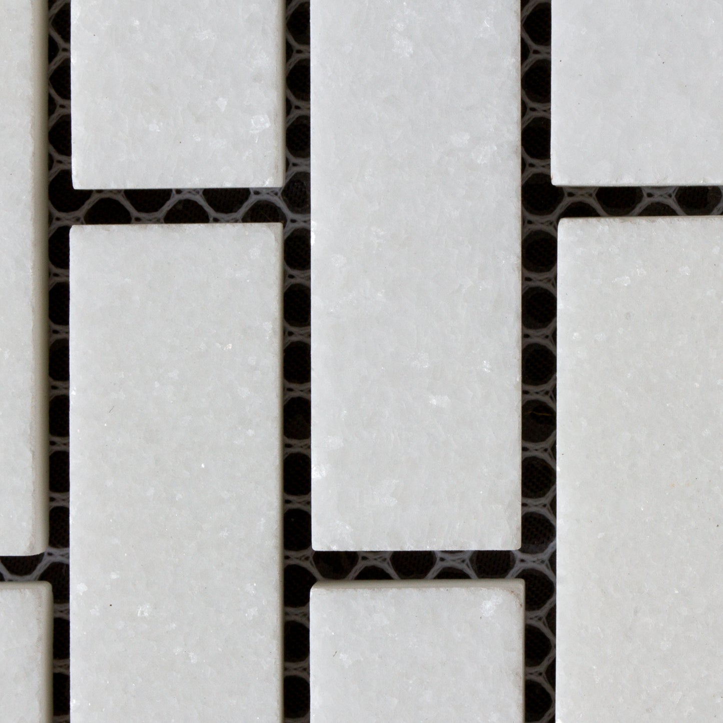 Mini Brick Thassos Mosaic Honed 5/8" X 2"