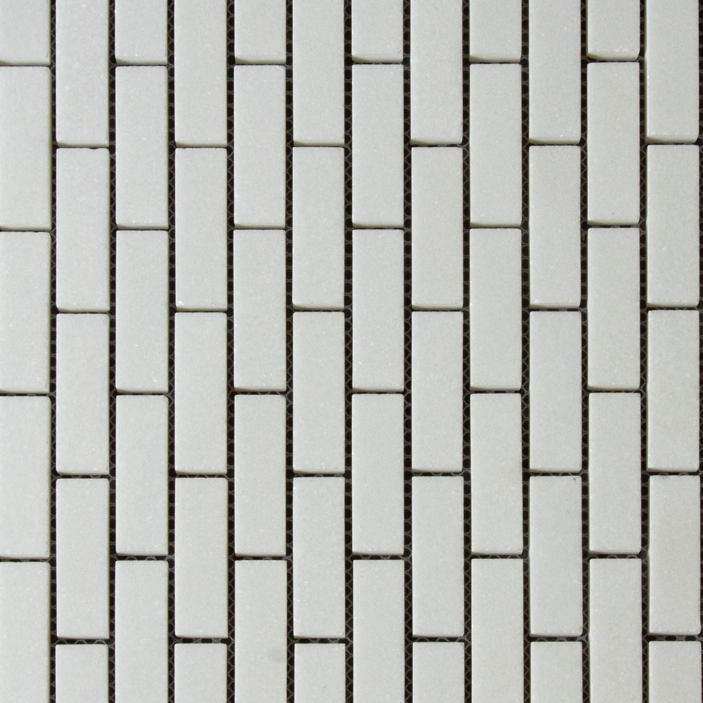 Mini Brick Thassos Mosaic Honed 5/8" X 2"