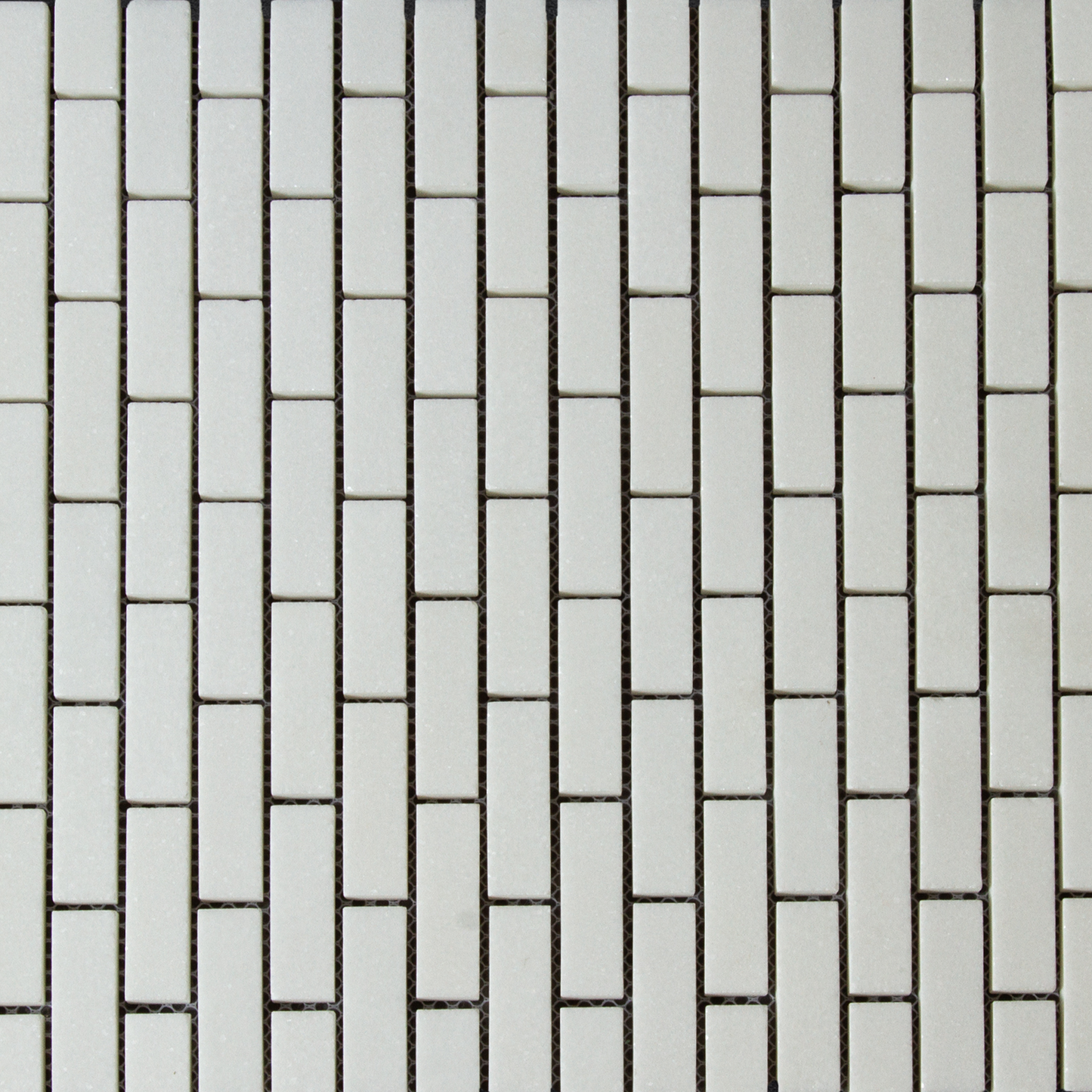 Mini Brick Thassos Mosaic Honed 5/8" X 2"