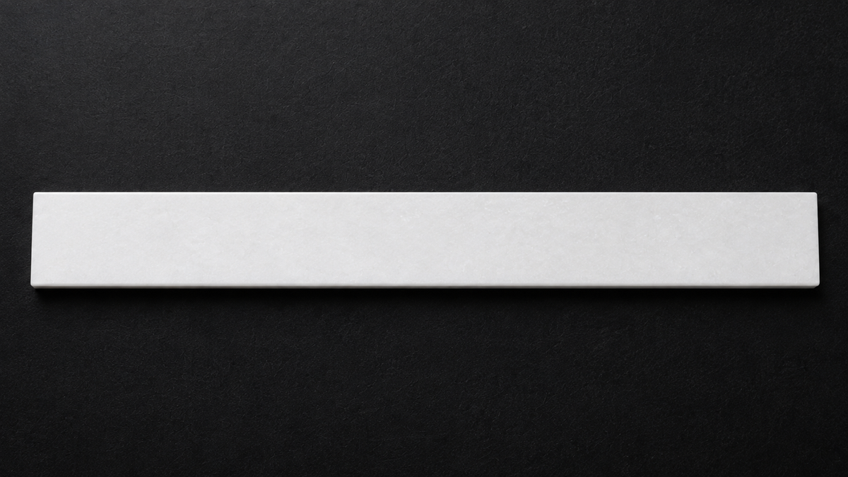 Thassos white marble window sill with eased edges