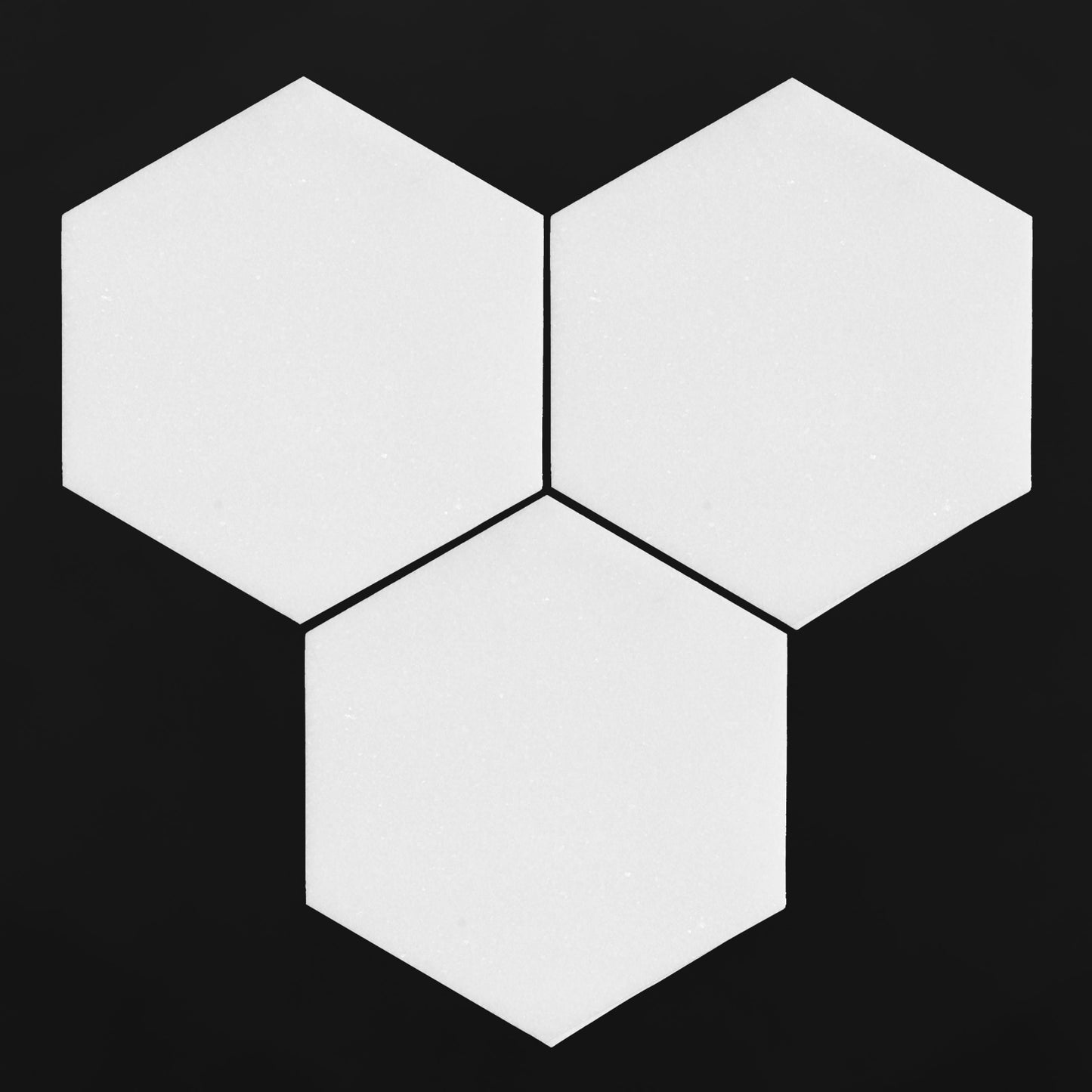 6" Hexagon Thassos Mosaic Honed