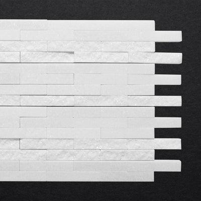 Thassos Mosaic Split Polished Bond 6" X 12"