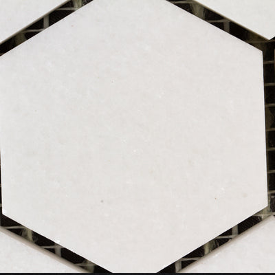 Hexagon Thassos Mosaic Polished 12'' x 12'' x 2"