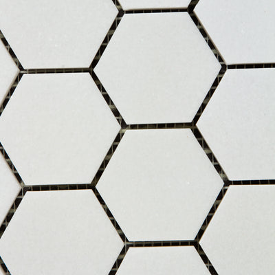 Hexagon Thassos Mosaic Polished 12'' x 12'' x 2"