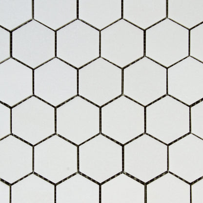 2" Hexagon Thassos Mosaic Polished