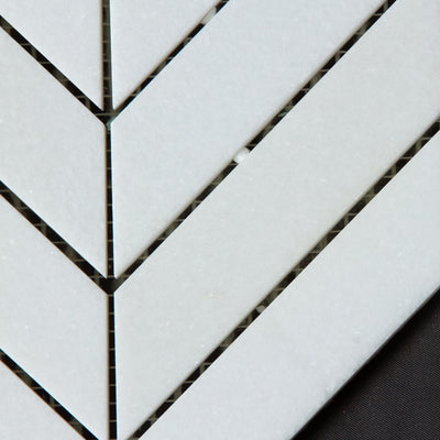 Chevron Thassos Mosaic Polished 4'' X 1" X 3/8''
