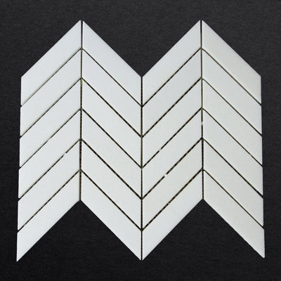 Chevron Thassos Mosaic Polished 4'' X 1" X 3/8''