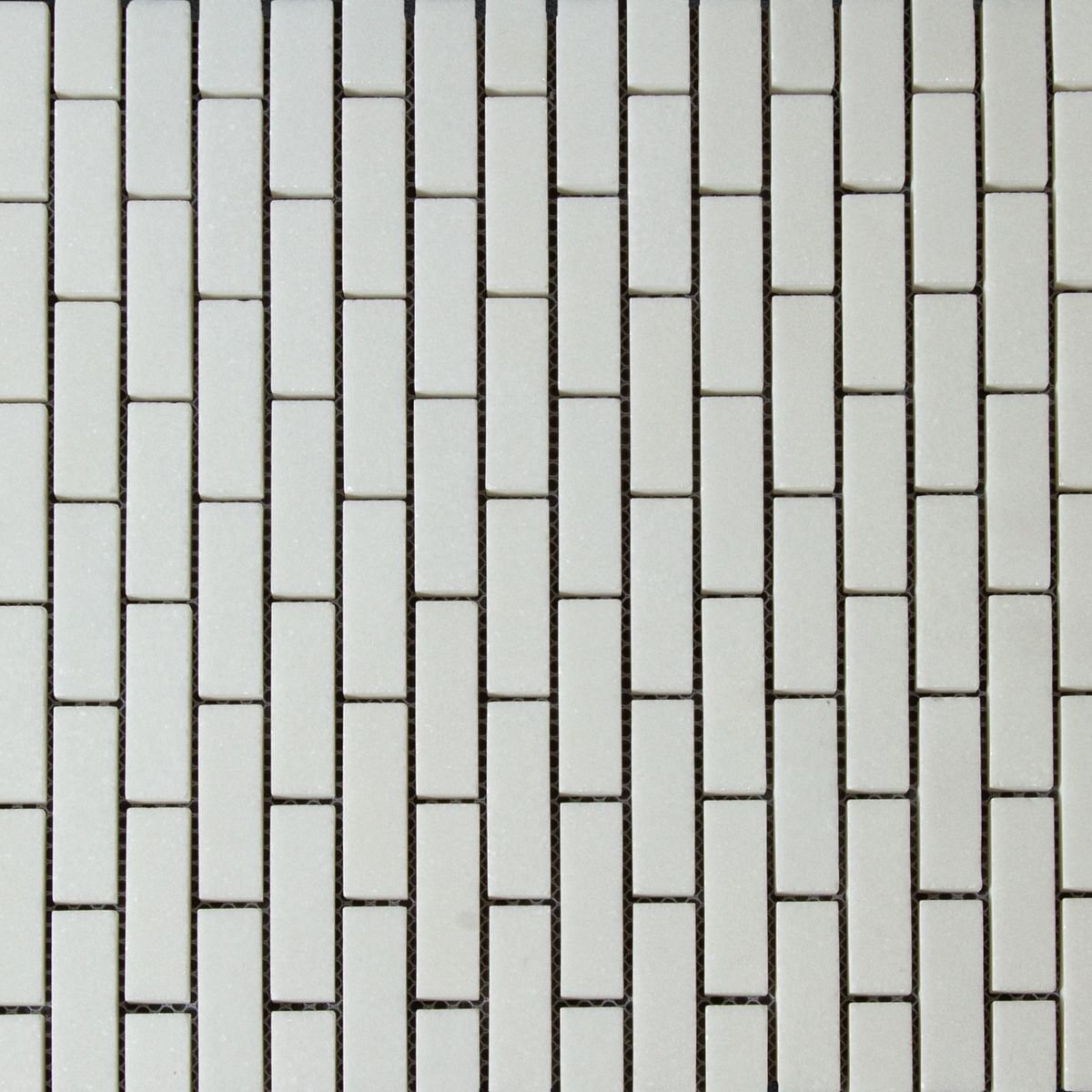 Mini Brick Thassos Mosaic Honed 5/8" X 2"